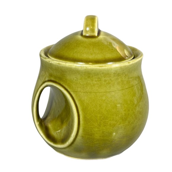 VINTAGE Mid Century Modern Avacado Green Sugar Bowl (UNIQUE!) - Picture 2 of 5